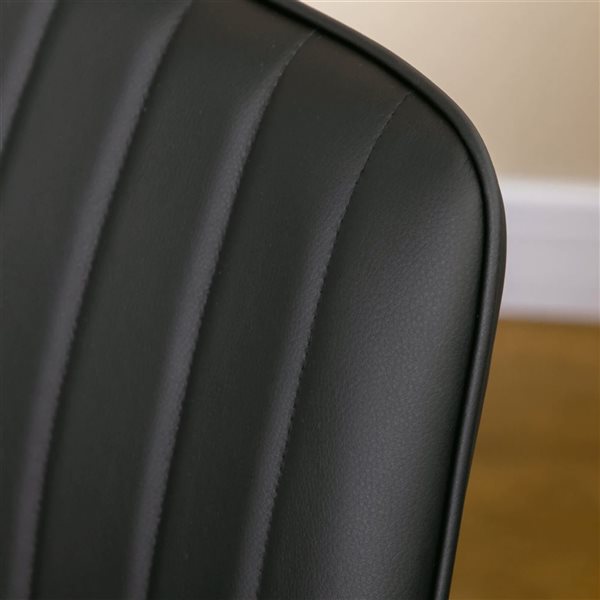 HOMCOM Set of 2 Black Faux Leather Upholstered Dining Chairs