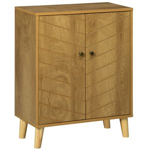 HOMCOM 24-in W MDF Freestanding Storage Cabinet w/ Soft Close Doors