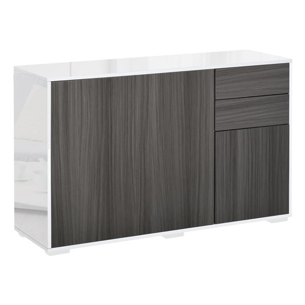HOMCOM 46-in W Grey Particleboard Freestanding Sideboard w/ Push-Open Drawers