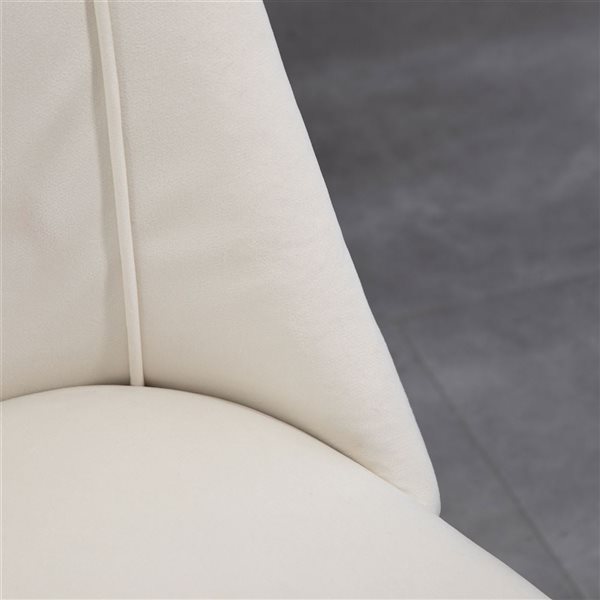 HOMCOM Set of 4 Cream White Velvet Upholstered Dining Chairs