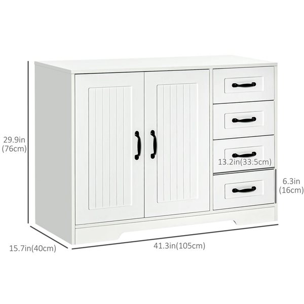 HOMCOM 41-in W Particleboard Freestanding Storage Cabinet