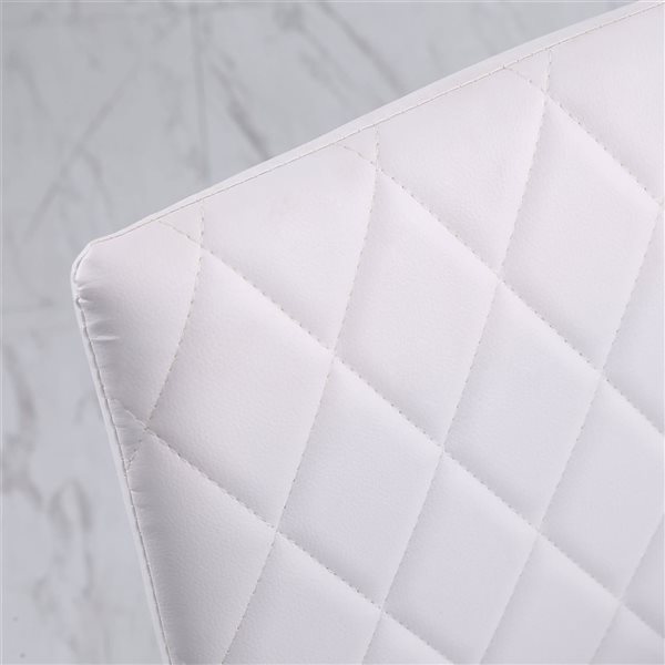 HOMCOM Set of 4 White Faux Leather Upholstered Dining Chairs