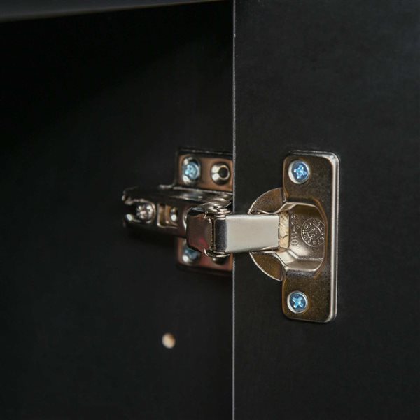 HOMCOM 31-in W Black Particleboard Freestanding High Gloss Buffet Sideboard w/ Drawers