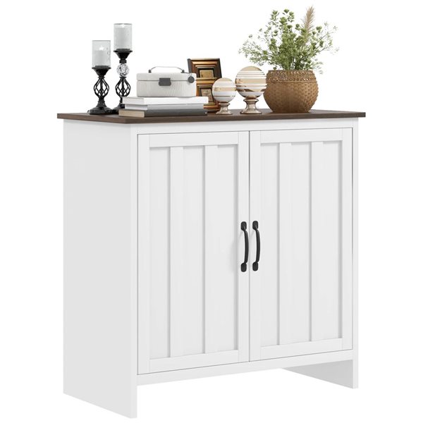 HOMCOM 31.5-in W White Particleboard Freestanding Storage Cabinet w ...
