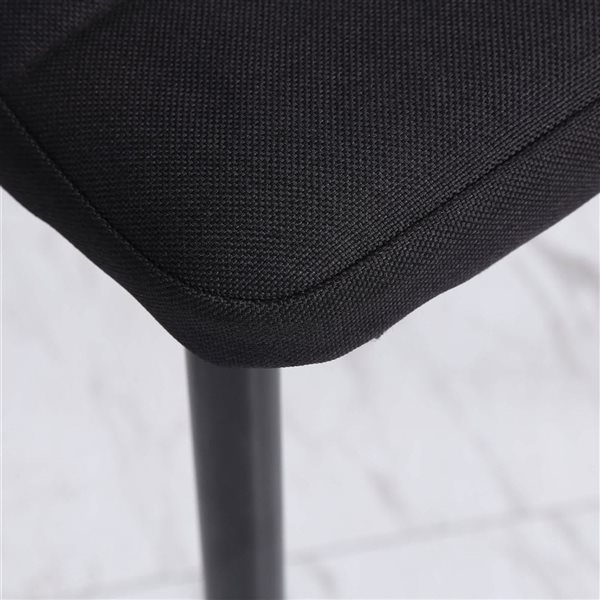 HOMCOM Set of 4 Black Linen Upholstered Dining Chairs