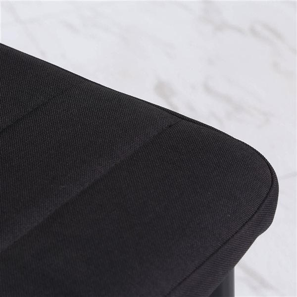 HOMCOM Set of 4 Black Linen Upholstered Dining Chairs