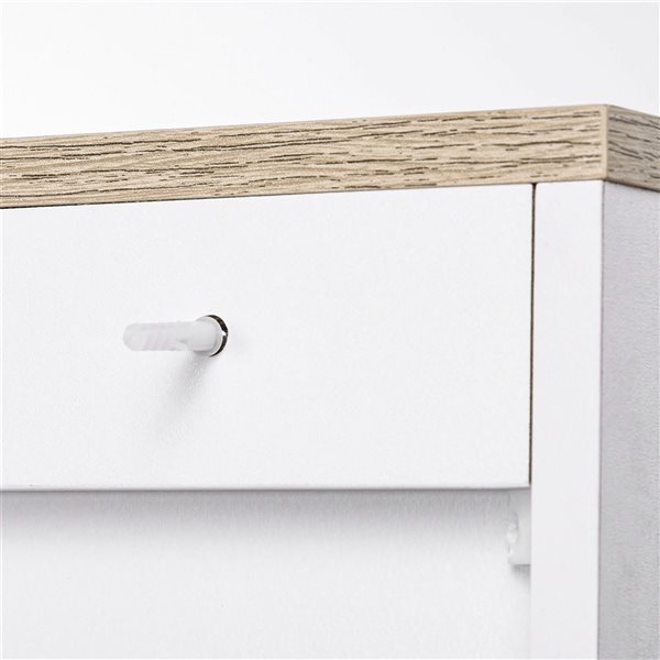 HOMCOM 34.5-in W White Particleboard Freestanding Modern Sideboard w/ Adjustable Shelves