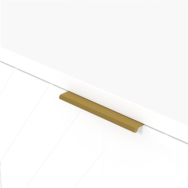 HOMCOM 47-in W White MDF Freestanding 3-Door Storage Cabinet