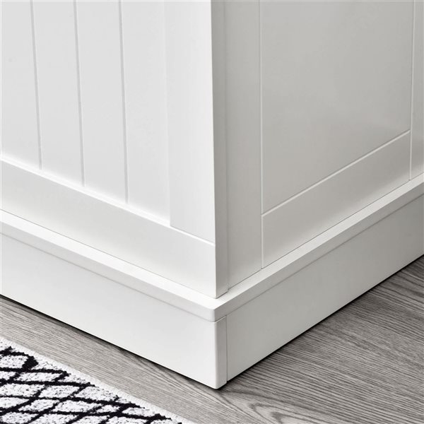 HOMCOM Cream White MDF 3-in-1 Entryway Hall Tree w/ Storage Bench and 5 Metal Hooks