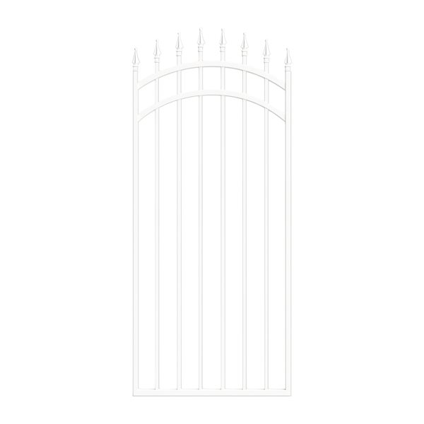 Nuvo Iron Tiger Eye 33 W x 68-in H White Galvanized Steel Self-Closing Fence Gate