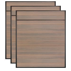 Slipfence 7-ft H Mahogany Composite/Black Aluminum Horizontal Fence Panel Kit - 3/Pk