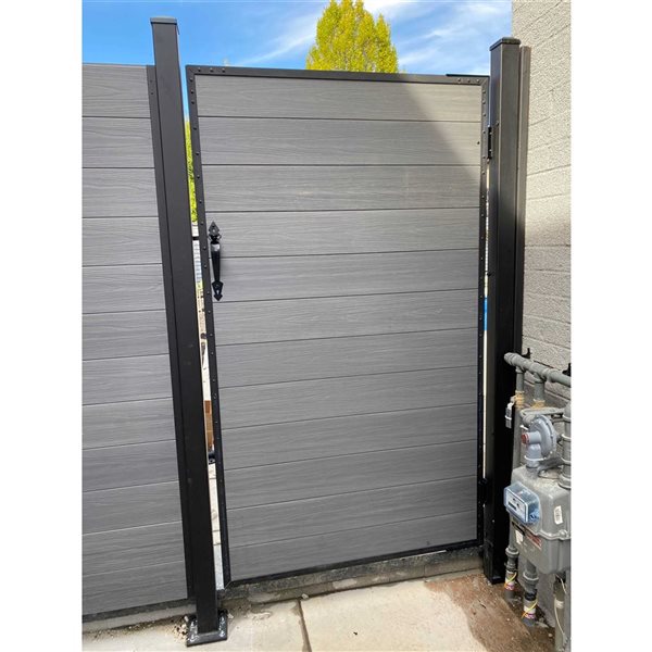 Slipfence 6-ft H Ash Grey Composite Fence Gate Kit