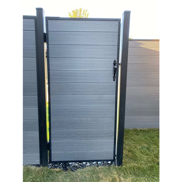 Slipfence 6-ft H Ash Grey Composite Fence Gate Kit