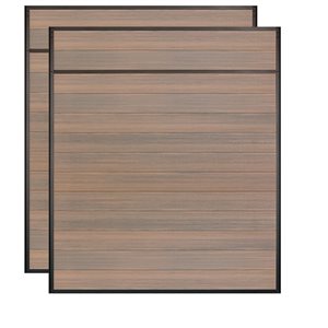 Slipfence 7-ft H Mahogany Composite/Black Aluminum Horizontal Fence Panel Kit - 2/Pk