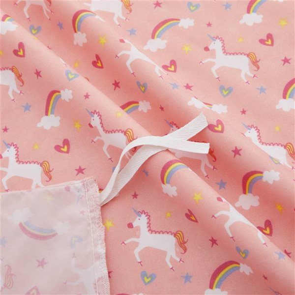 Marina Decoration 4-Piece Pink Queen Kids Unicorn Print Cotton Blend Bedding Set