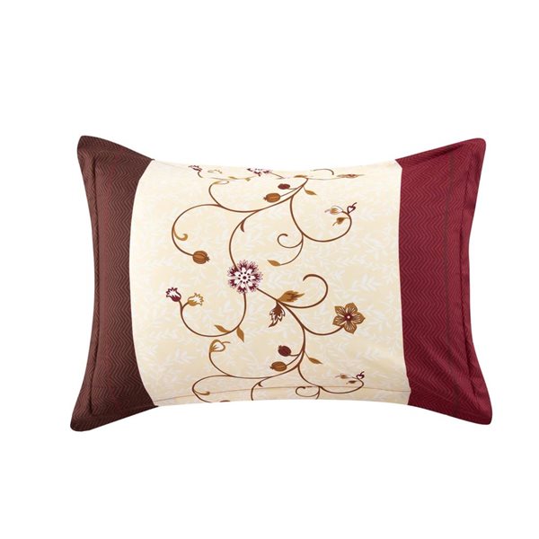 Marina Decoration 3-Piece Modern Burgundy Cosmos Floral Kind Bed Soft Comforter Set