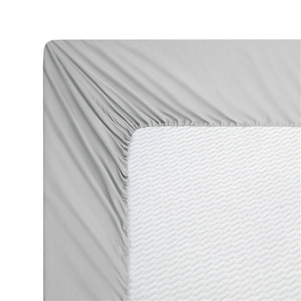 Marina Decoration 3-Piece 600-Thread Cotton/Polyester Twin XL Bed Sheet Set - Solid Silver