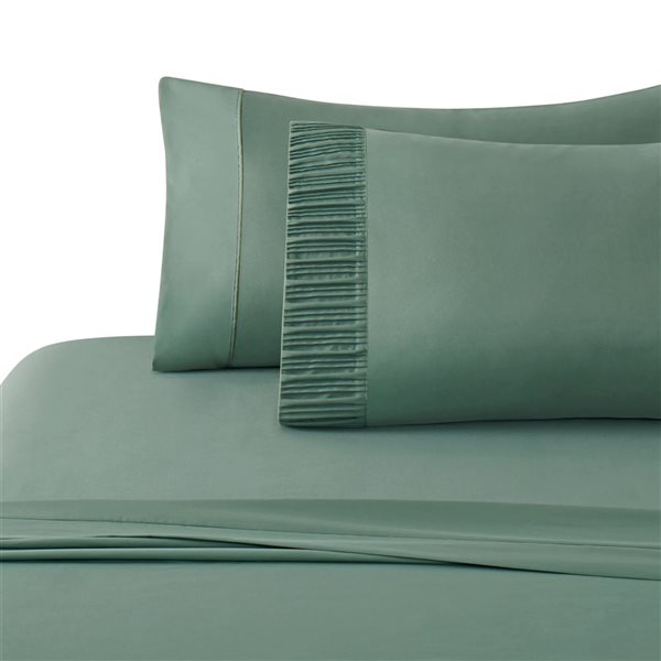 Marina Decoration 6-Piece Bamboo/Polyester Queen Bed Sheet Set - Solid Green