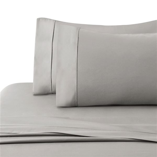 Marina Decoration 4-Piece 600-Thread Cotton/Polyester King Bed Sheet Set - Solid Taupe