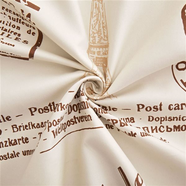 Marina Decoration 6-Piece Bamboo/Polyester Full Bed Sheet Set - Taupe/Brown Paris Eiffel Tower Pattern