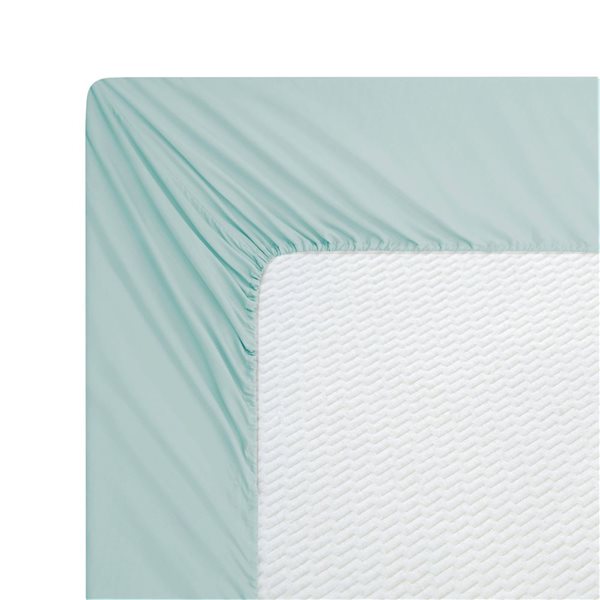 Marina Decoration 4-Piece 600-Thread Cotton/Polyester King Bed Sheet Set - Solid Aqua