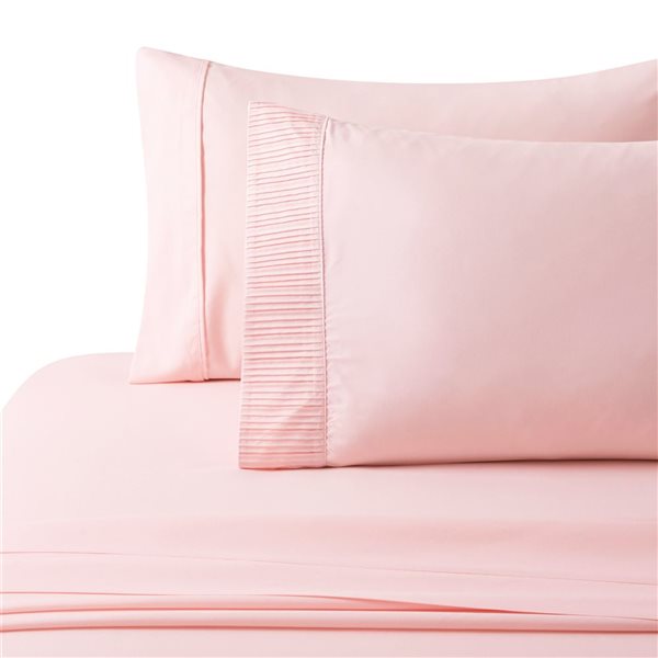 Marina Decoration 6-Piece Bamboo/Polyester Queen Bed Sheet Set - Solid Pink