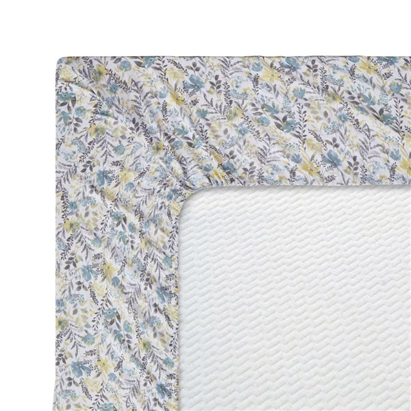 Marina Decoration 6-Piece Bamboo/Polyester Blend King Bed Sheet Set - Teal-Yellow Floral Pattern