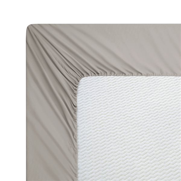 Marina Decoration 3-Piece 600-Thread Cotton/Polyester Twin XL Bed Sheet Set - Solid Taupe