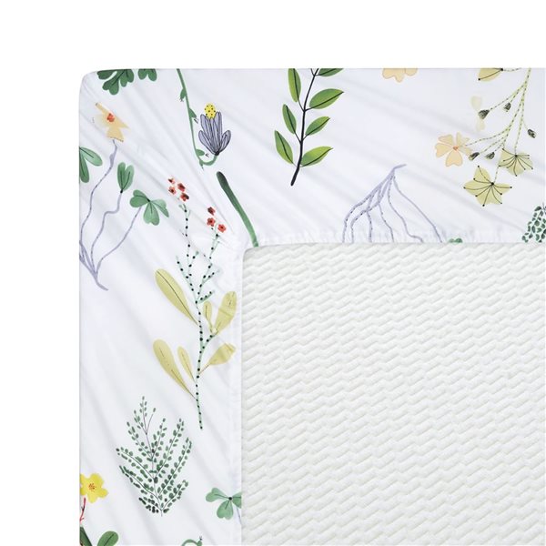 Marina Decoration 6-Piece Bamboo/Polyester King Bed Sheet Set - Red, Yellow and Purple Floral Pattern