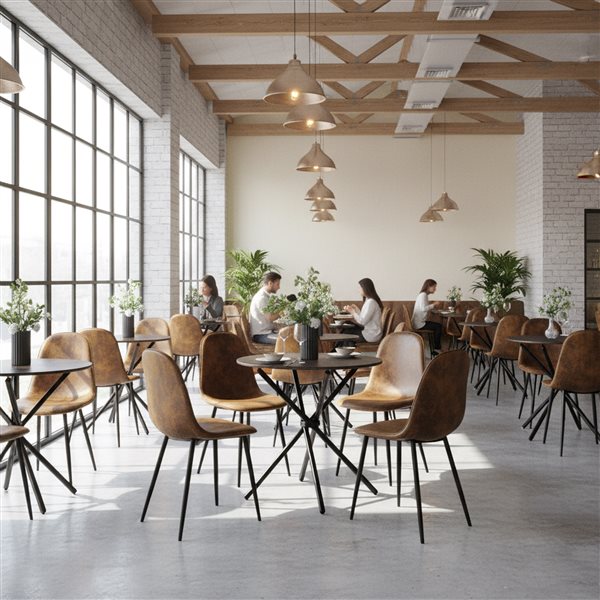 Mdf Dining Table With Suede Chairs Homy Casa Modern 5-Pc Dining