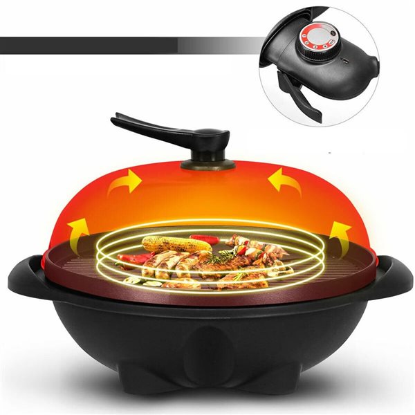 Costway 1350W Outdoor Electric Grill with 4 Temperature Settings