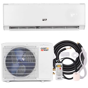 Costway 24,000-BTU White Wifi-Enabled Mini Split Air Conditioner & Heater with Heat Pump