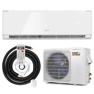 Costway 18,000-BTU White Wifi-Enabled Mini Split Air Conditioner & Heater with Heat Pump