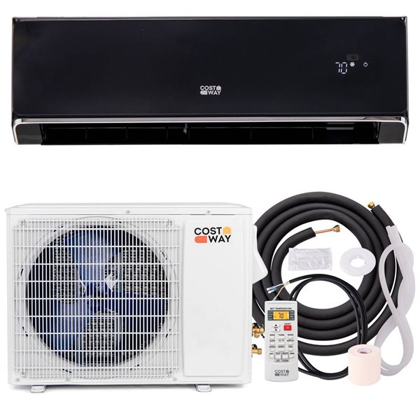 Costway 24,000-BTU Black Wifi-Enabled Mini Split Air Conditioner & Heater with Heat Pump