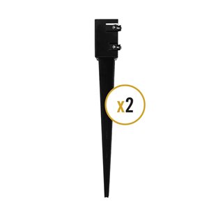 Nuvo Iron 30-in Yard Spike for 3 1/2 x 3 1/2-in Wood Post - Black - 2/Pk