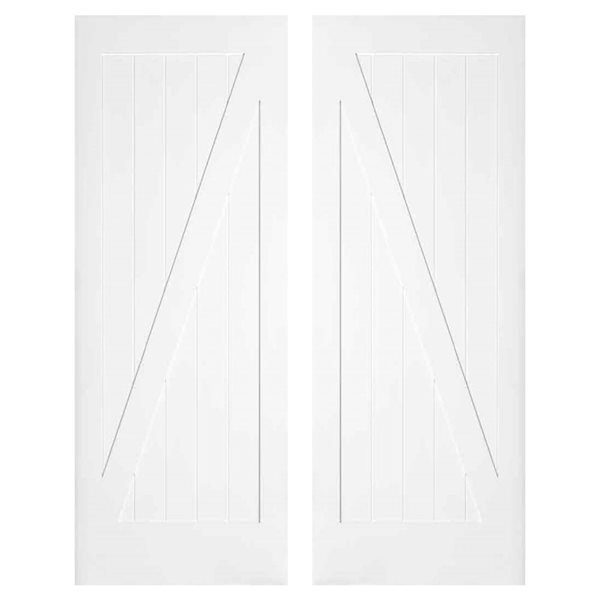 Garson 2-Pack 36 x 84 x 1-3/8-in White Primed Z Style MDF Sliding Barn Door