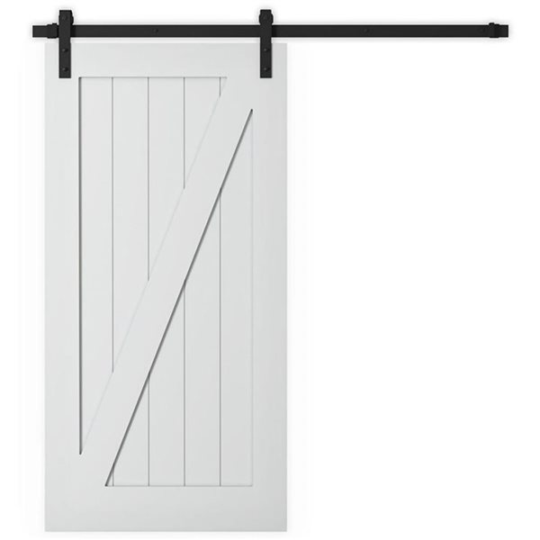 Garson 36 x 84 x 1-3/8-in White Primed Z Style MDF Sliding Barn Door
