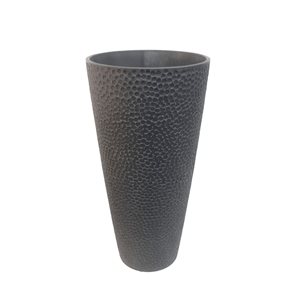 Algreen Products Valencia 28-in H Resin Composite Hammered Vase Planter - Charcoal