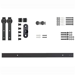 Garson Matte Black Steel Single Barn Door Track Hardware