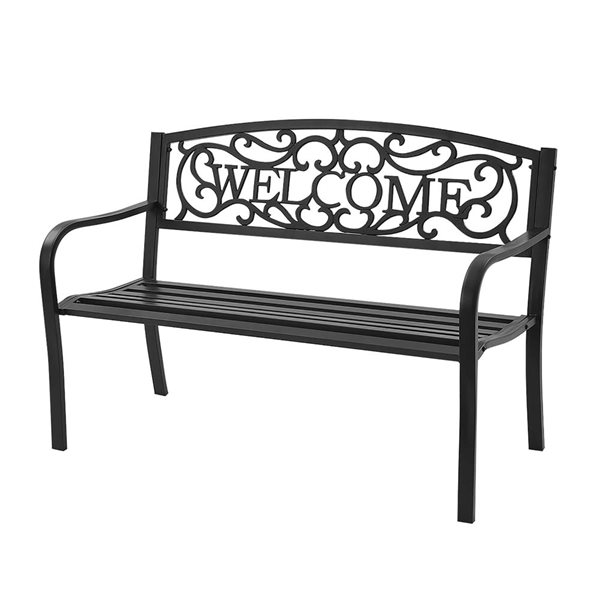 Costway Steel Garden Bench - Black
