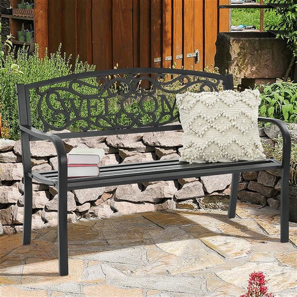 Costway Steel Garden Bench - Black