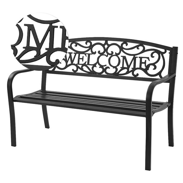 Costway Steel Garden Bench - Black