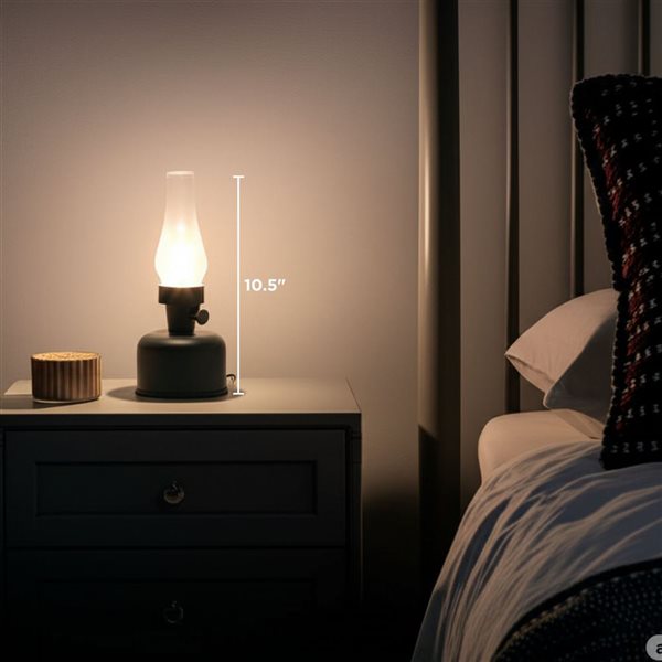 Abbott Lantern LED Rechargeable and Dimmable Table Lamp 10.5-in w/ Glass Shade - Green