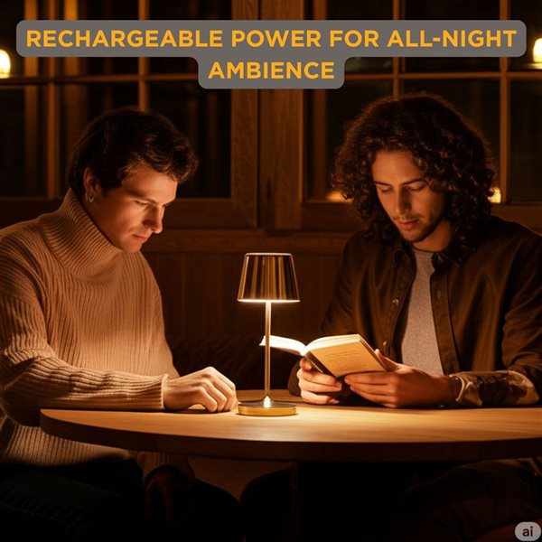 Abbott Crosby LED Rechargeable and Dimmage Table Lamp 8-in - Gold