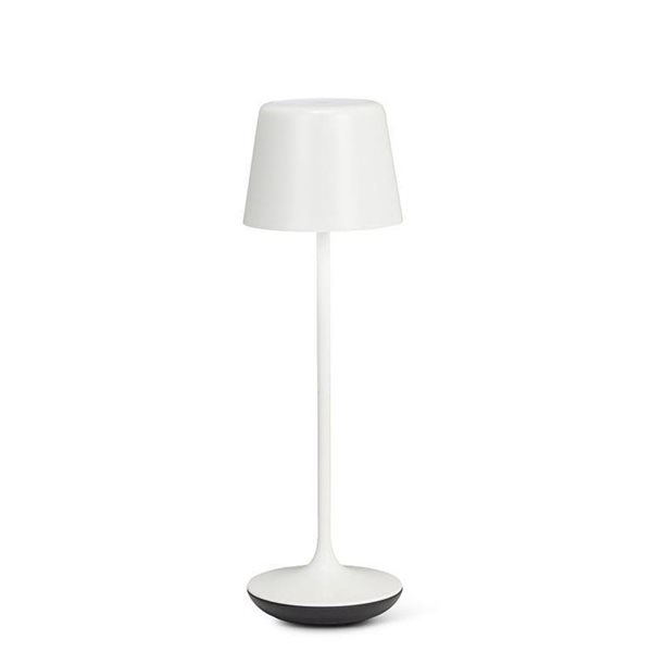 Abbott Bell-Shaped LED Rechargeable and Dimmable Table Lamp 9.5-in w/ Charging Base - White