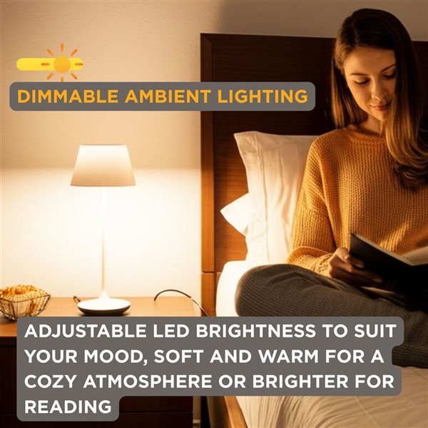 Abbott Bell-Shaped LED Rechargeable and Dimmable Table Lamp 9.5-in w/ Charging Base - White