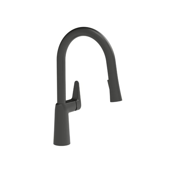 CraftX Blis Matte Black Single Lever Handle Deck-Mount Pull Down Kitchen Faucet