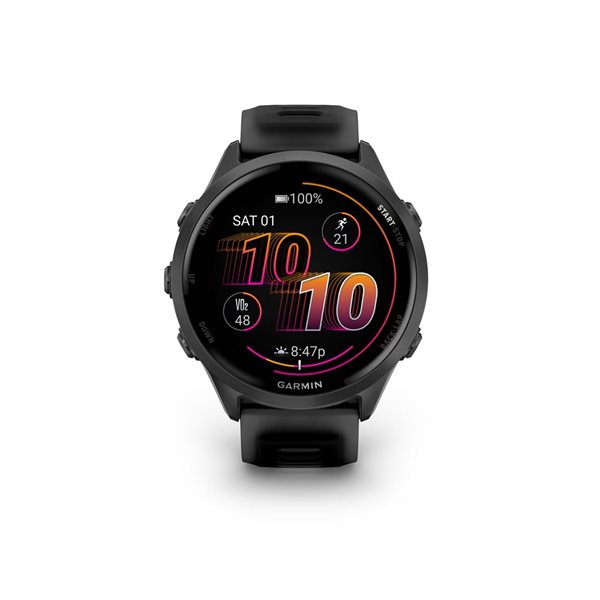 Garmin Forerunner 570 GPS Smartwatch 47-mm - Slate Grey Aluminum Bezel and Translucent Black/Black Band