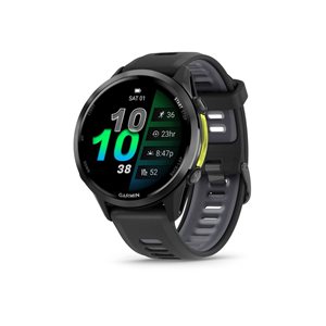 Garmin Forerunner 970 GPS Smartwatch - Carbon Grey DLC Titanium with Black Case and Black/Translucent Whitestone Band