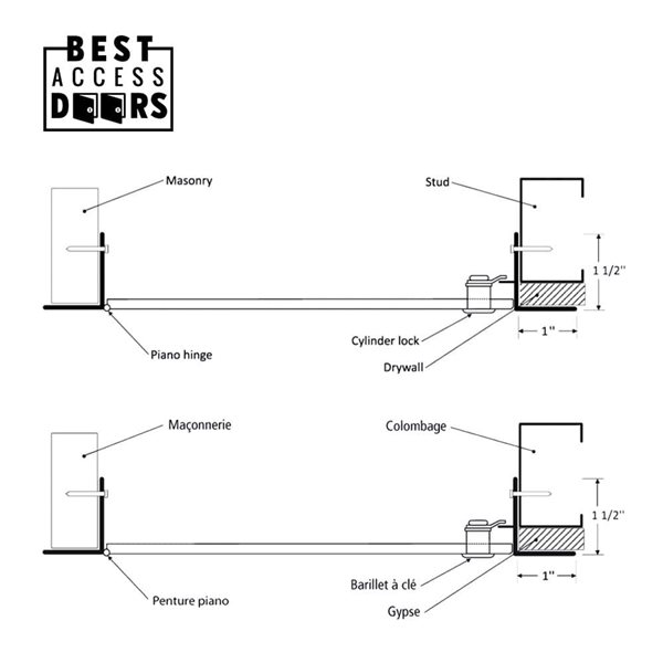 Best Access Doors 16 x 16-in Metal Medium Security Drywall Access Panel